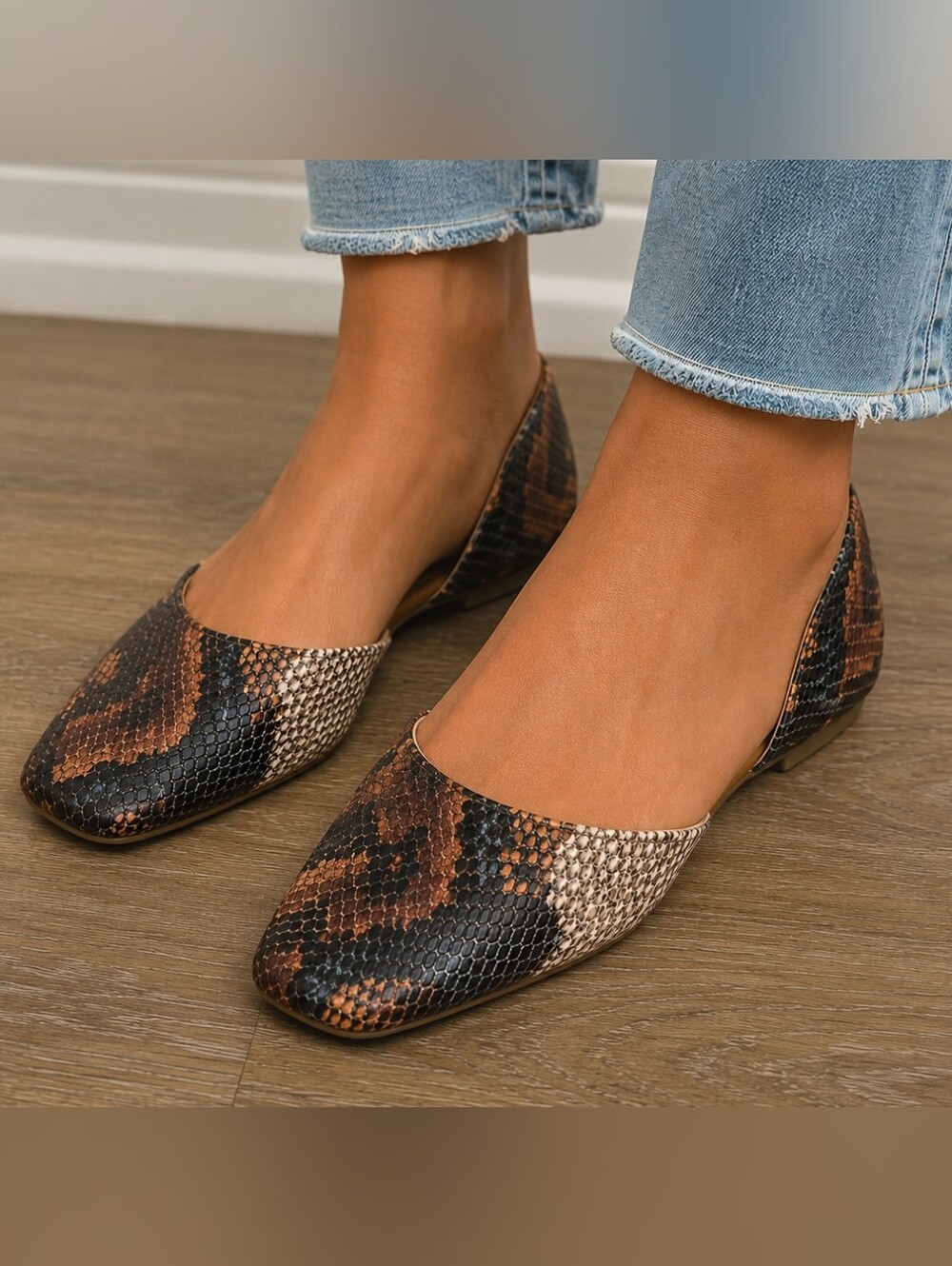 Lucky Brand Drowe D'orsay Flat Size 7 Animal Print